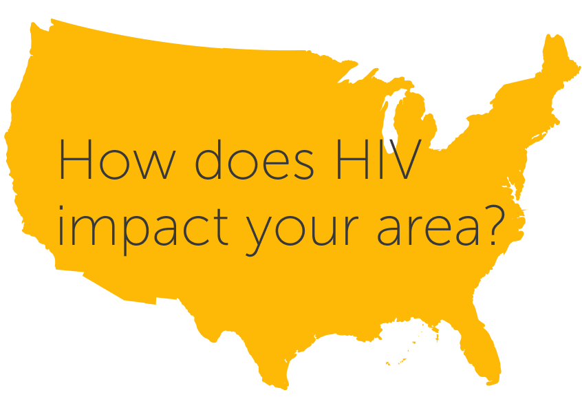 US map showing "How does HIV impact your area?".