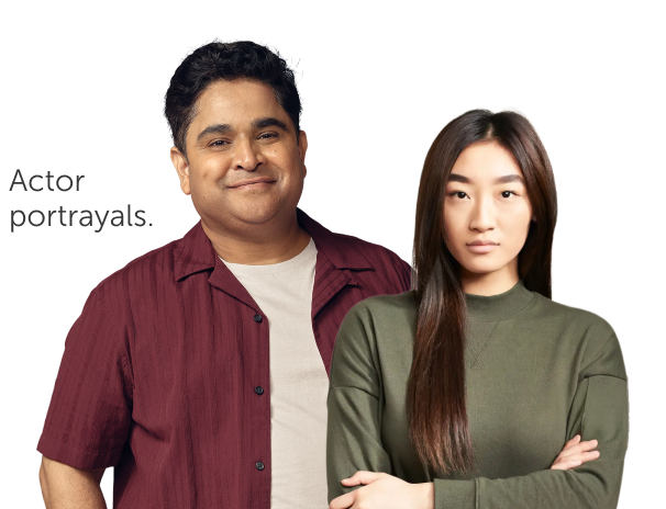 Two Asian or other people representing populations impacted by HIV.