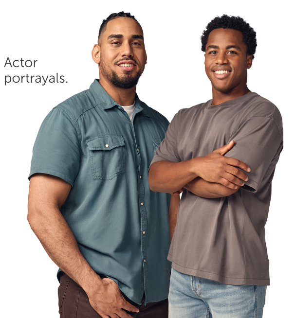 Two men representing populations impacted by HIV.