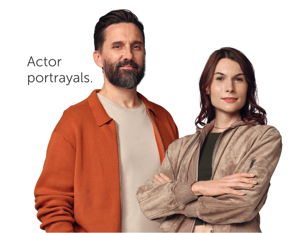 Two White people representing populations impacted by HIV.