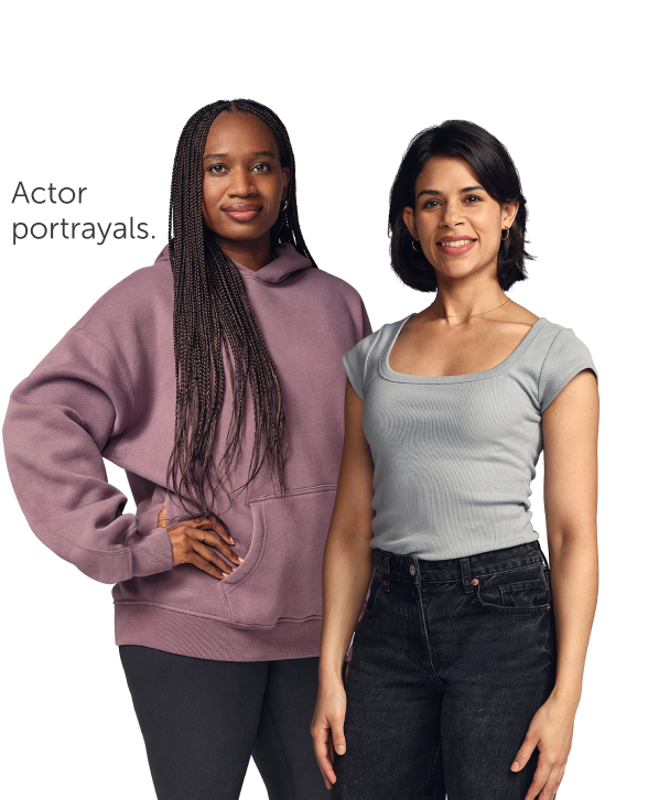 Two women representing populations impacted by HIV.