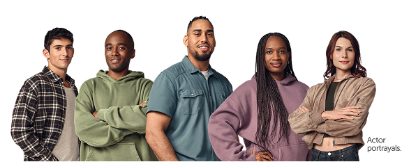 Five people representing populations impacted by HIV.