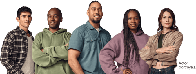 Five people representing populations impacted by HIV.